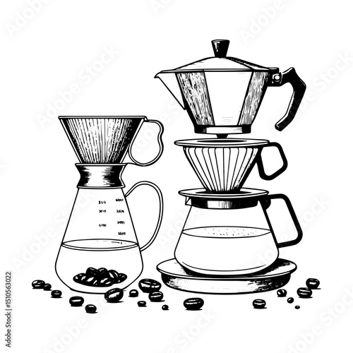 set of coffee machines
