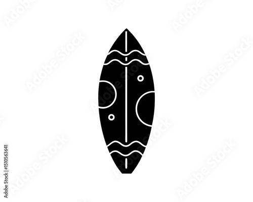 creative details Outline silhouette surfboard beach water icon vector illustration