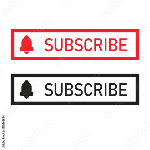 vector illustration of channel follow and notification icons