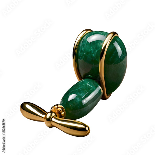 Wallpaper Mural Green and gold facial roller isolated on transparent background Torontodigital.ca