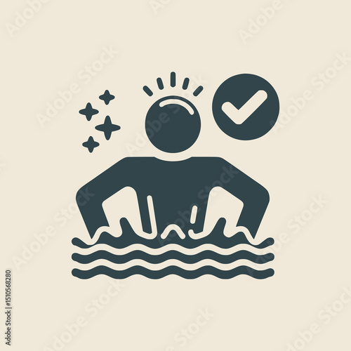 vector logo design of a man swimming