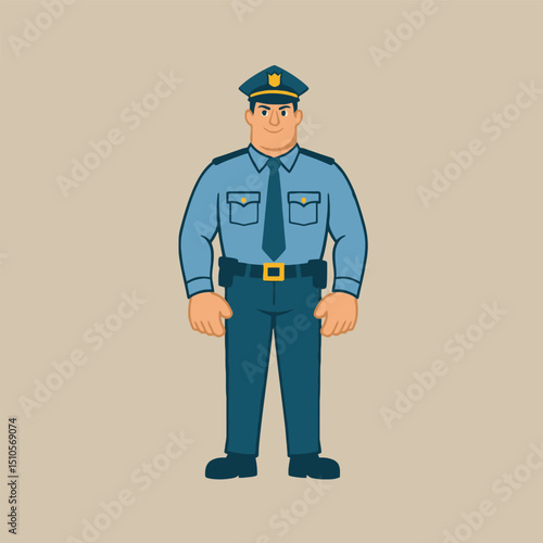 A police officer cartoon mascot. 