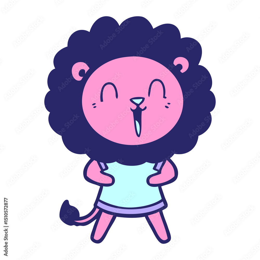 Fototapeta premium laughing lion cartoon