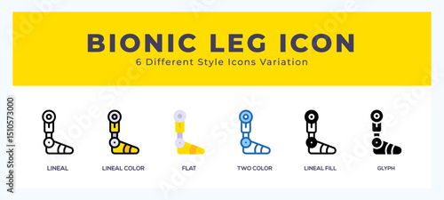 Bionic leg icon set. vector illustration.