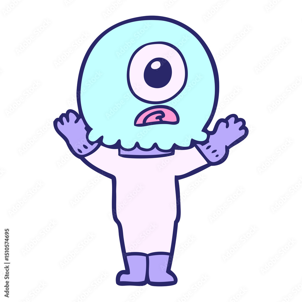 Obraz premium cartoon cyclops alien spaceman