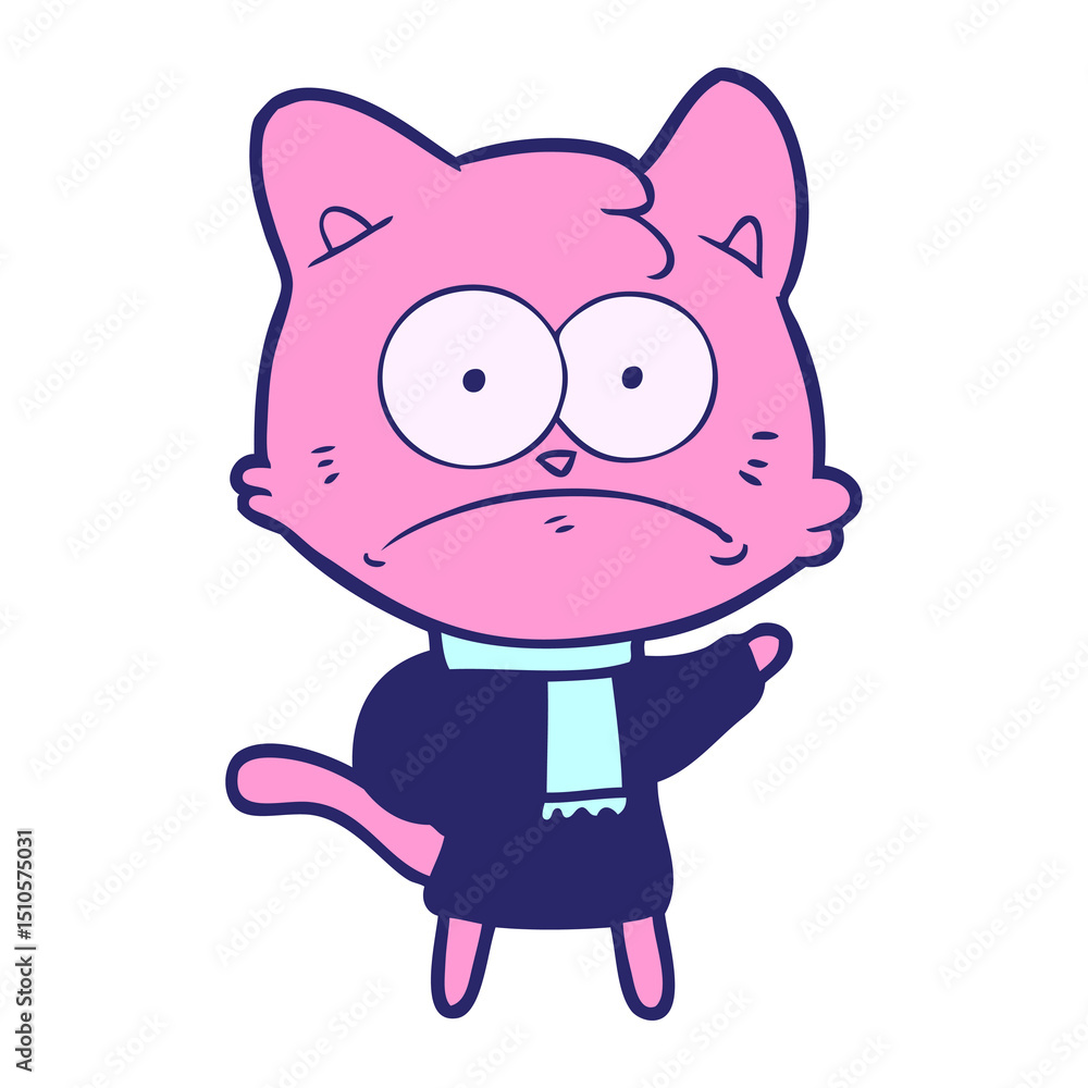 cartoon nervous cat cartoon nervous cat