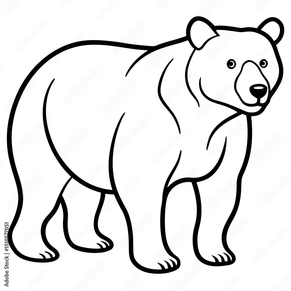 Fototapeta premium Bear line art vector