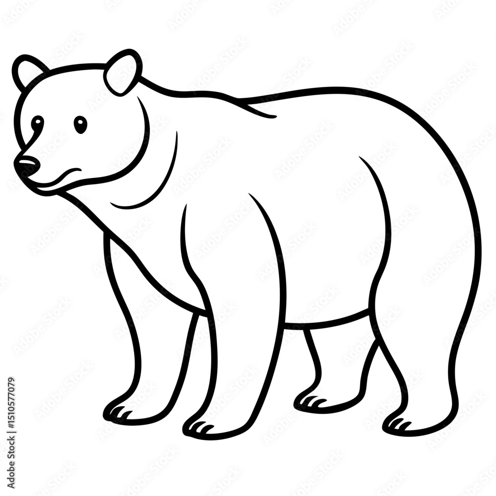 Naklejka premium Bear line art vector
