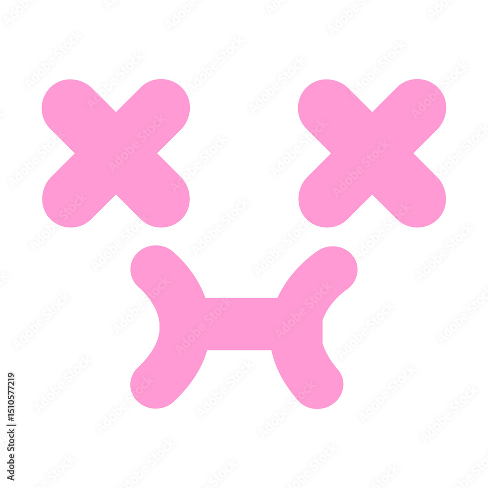 Fototapeta premium cute dead face icon