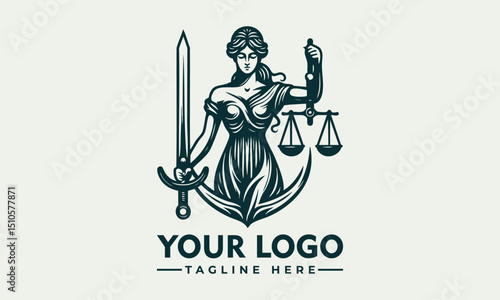 Statue of Lady Justice holding balance scales and sword to represent impartial law enforcement. Legal concept
