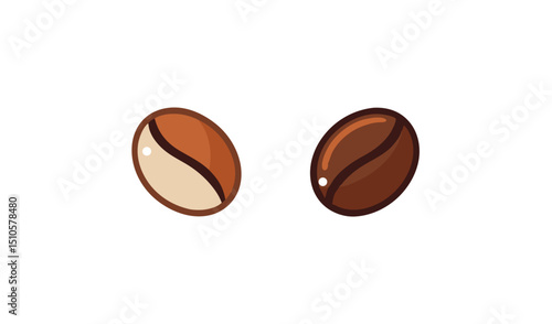 Two coffee beans illustration simple design