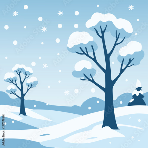 winter landscape with tree