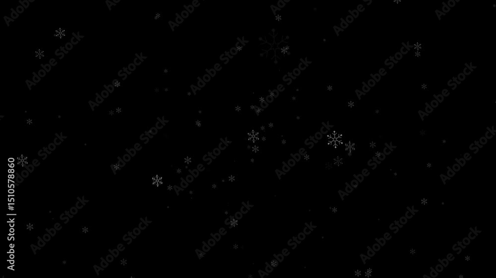 Animation of falling snowflakes on a black background. Winter snowfall, snow animation Animation of falling snowflakes on a black background. Winter snowfall, snow animation