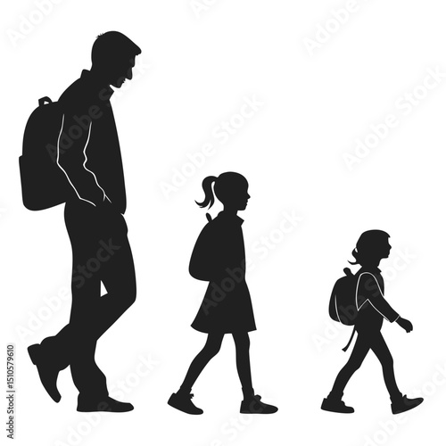 silhouette Man girl students classmates pictogram icon on white background