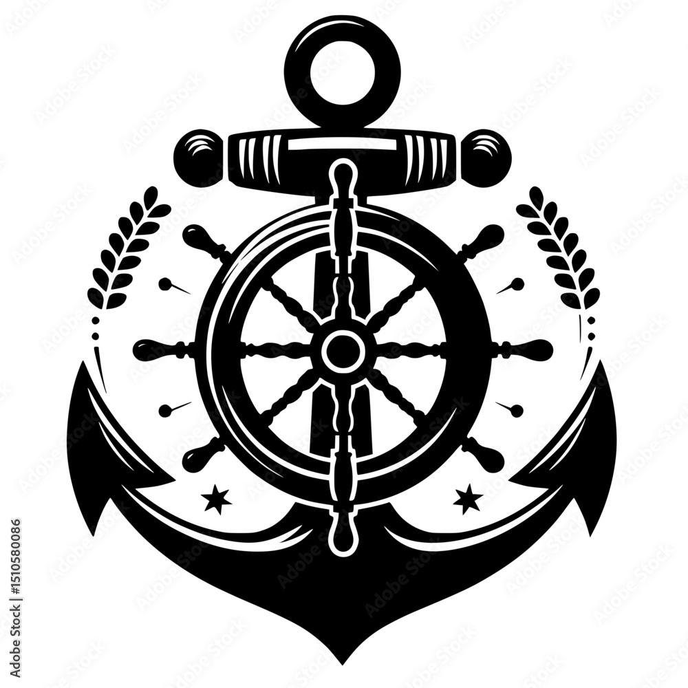 Fototapeta premium anchor on black background