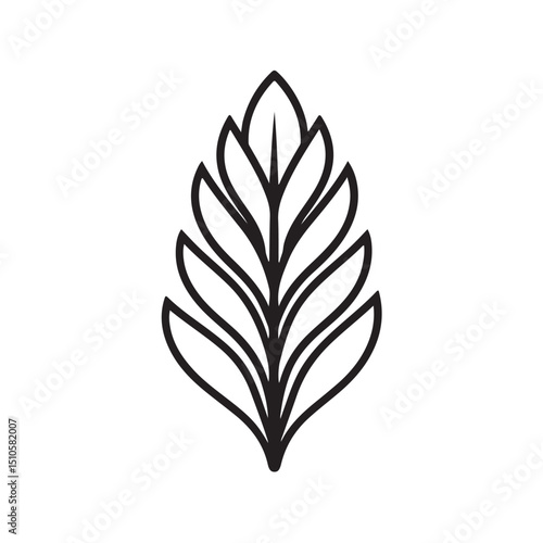 Vector illustration of sago plant symbol in simple and representative style isolated on white background.