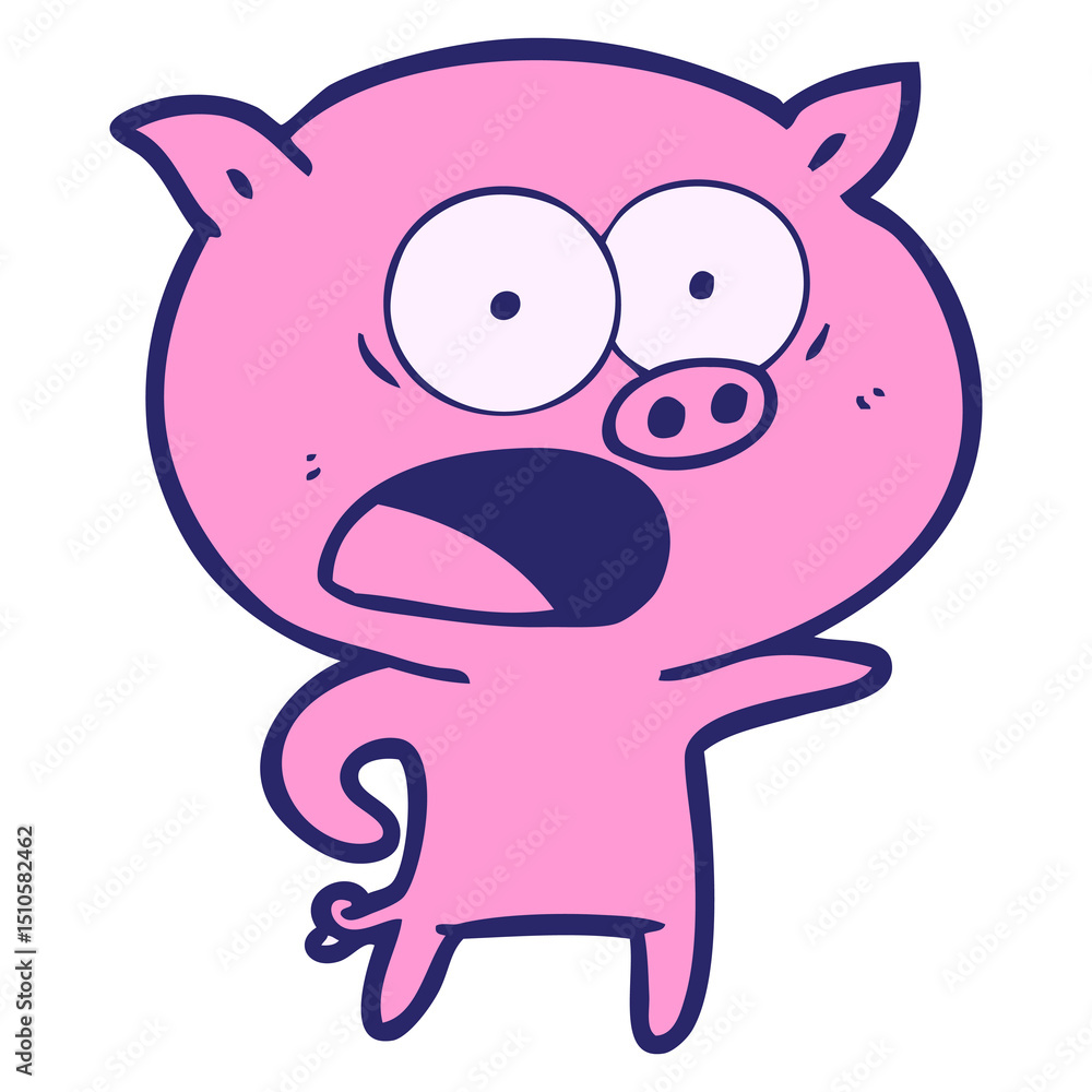 cartoon pig shouting cartoon pig shouting
