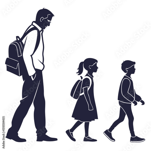 silhouette Man girl students classmates pictogram icon on white background
