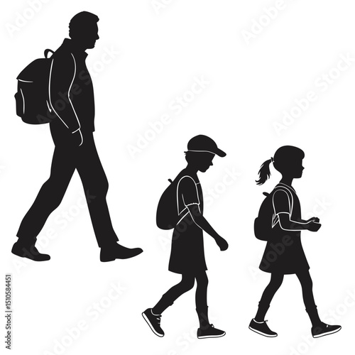 silhouette Man girl students classmates pictogram icon on white background