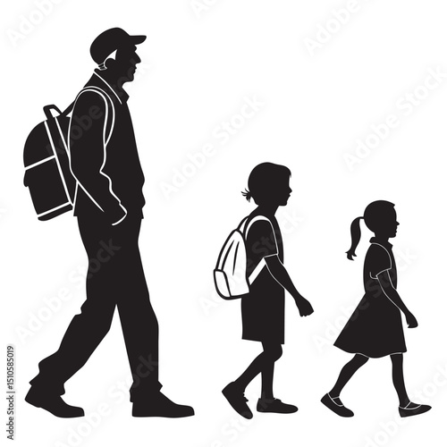 silhouette Man girl students classmates pictogram icon on white background