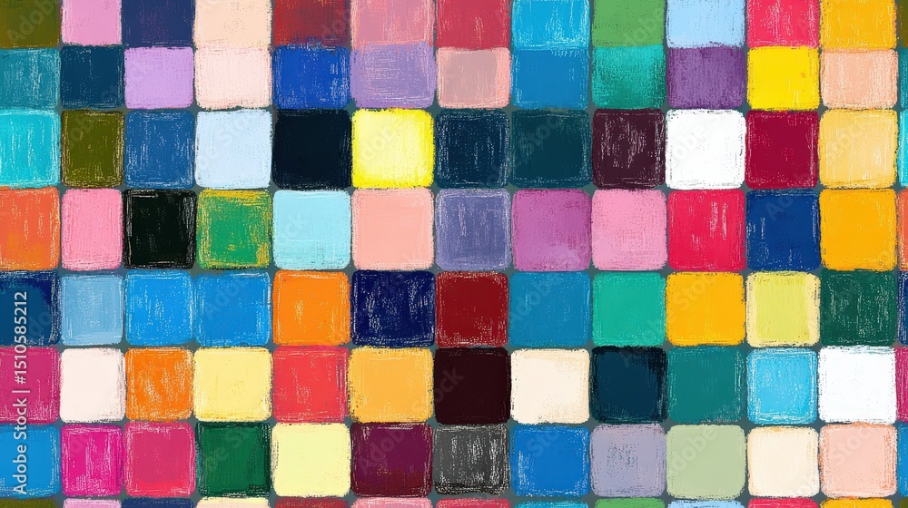 Colorful mosaic pattern of squares in various hues. Seamless pattern. Colorful mosaic pattern of squares in various hues. Seamless pattern.