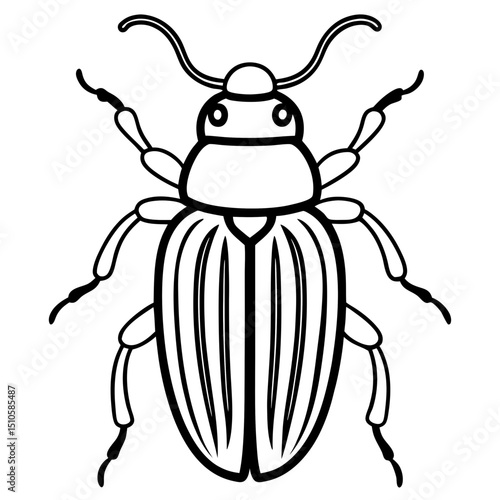 Beetle line art vector