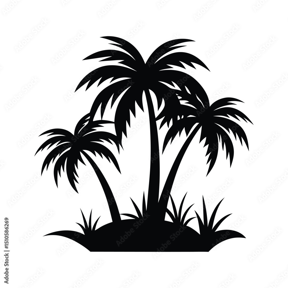 Fototapeta premium silhouette of palm trees