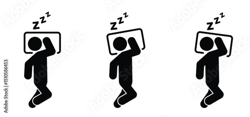 Sleep zzz icon. good night rest. Bedroom or hotel bed symbol. For sleep or sleeping time concept. Accommodation tools. Bed furniture symbol. Bedtime. Relax and snoring tools.