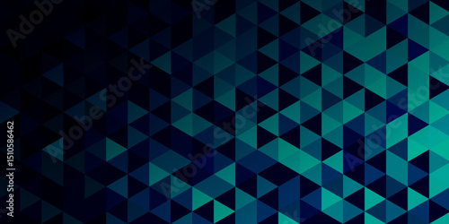 Abstract Blue Geometric Triangle Mosaic Background for Banners. Abstract Polygonal Blue Triangle Background Design.