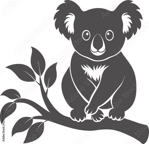 Cute Koala Silhouette Illustration