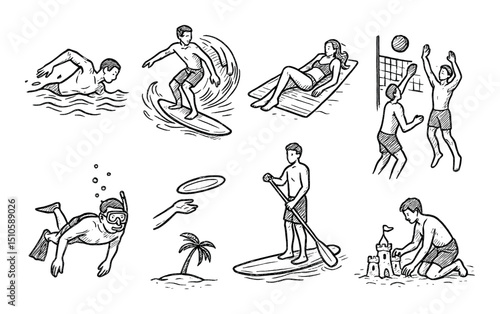 Beach Activity Icons