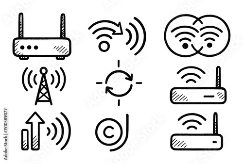 Hand-Drawn Network Icons
