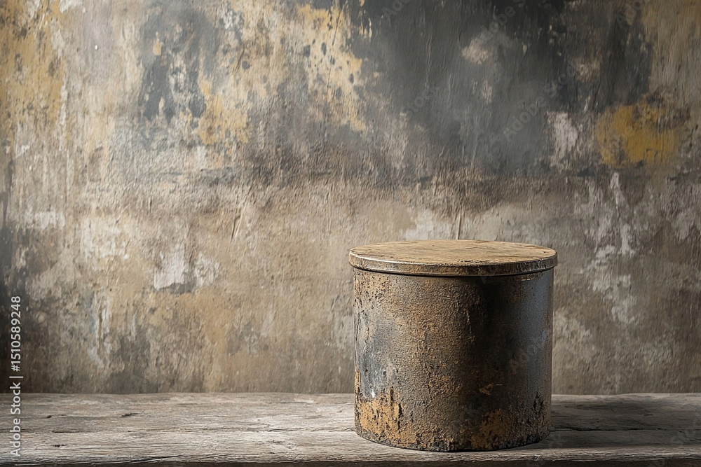 Rusty metal podium with grunge background Rusty metal podium with grunge background