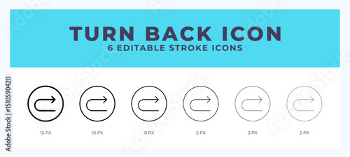 Turn back line icon. For web. And mobile app. Vector illustration.