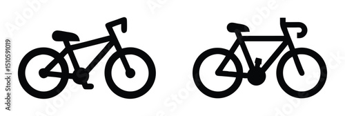 Bicycle Icon Vector Illustration – Cartoon, Clipart & Line Art Design on White Background, High-quality bike icon vector illustration in cartoon, clipart, and line art styles on a white backgroun.
	
