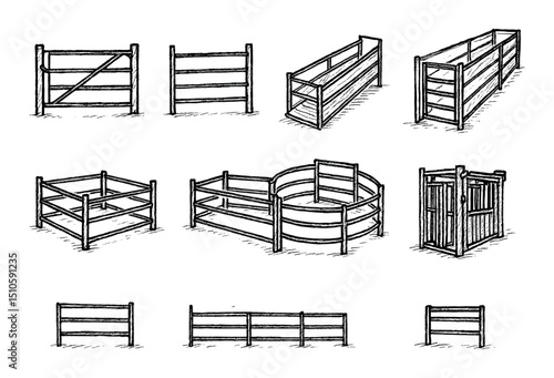 Rustic Farm Equipment Icons