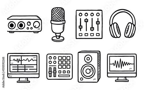 Hand-Drawn Audio Icons