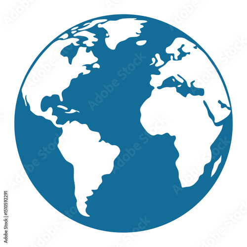 earth globe silhouette icon on white background