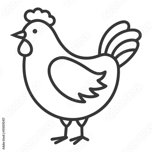 hen chicken outline icon on white background