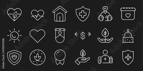 Care icon design thin line style charity generous sympathize symbol