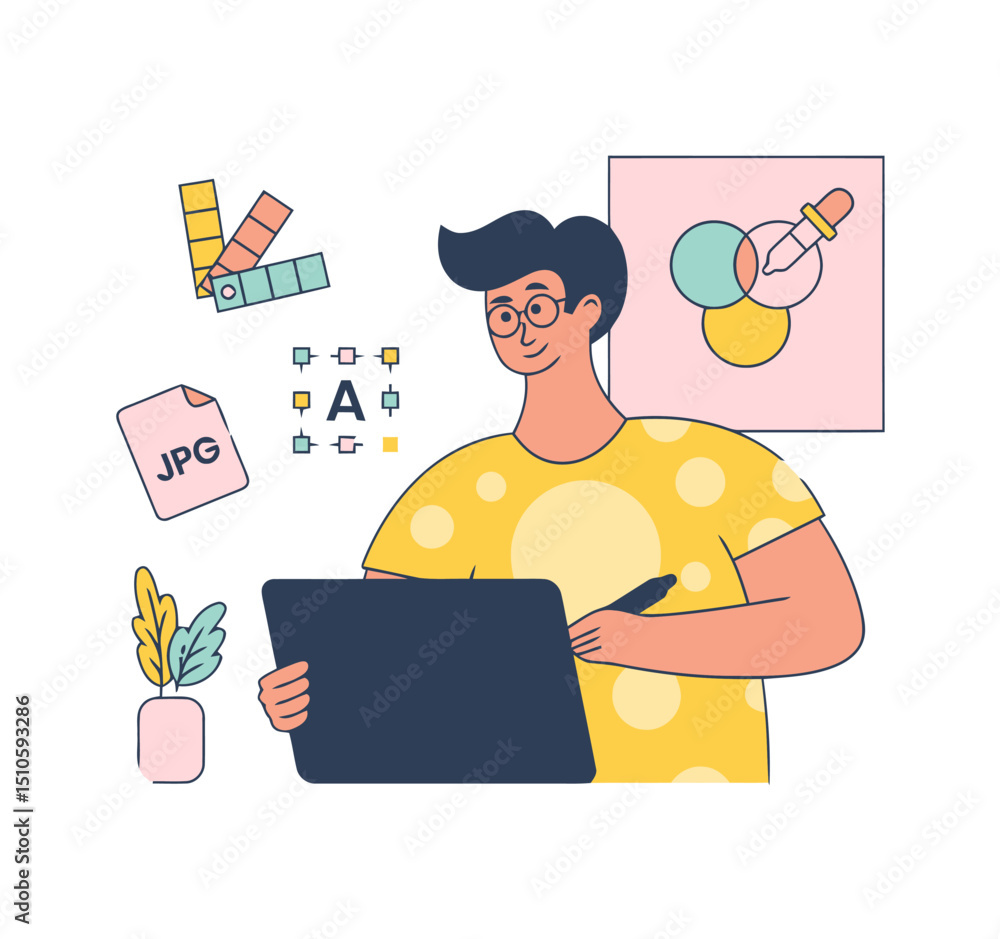 Illustration graphic design designer artist creative drawing digital art tablet artwork color palette jpg vector art illustrations Illustration graphic design designer artist creative drawing digital art tablet artwork color palette jpg vector art illustrations