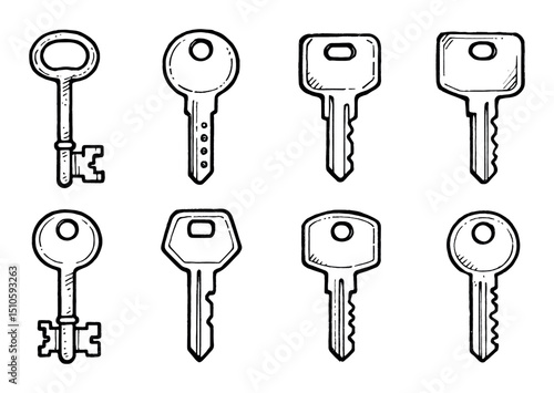 Hand-Drawn Key Icons