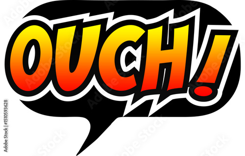 Cartoon comic sign burst clouds. Speech bubble, Ouch sign expression and pop art text frames. Comics mem expressions speech, superhero book Bang label. Isolated vector symbols set