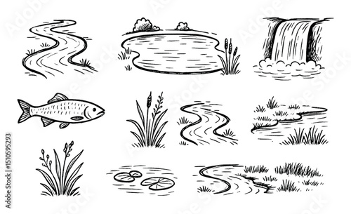 Hand-Drawn Water Icons