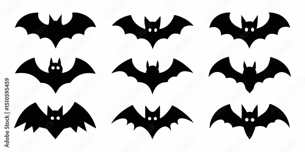 Fototapeta premium High quality bat icons set for design projects a collection of twelve detailed bat illustrations