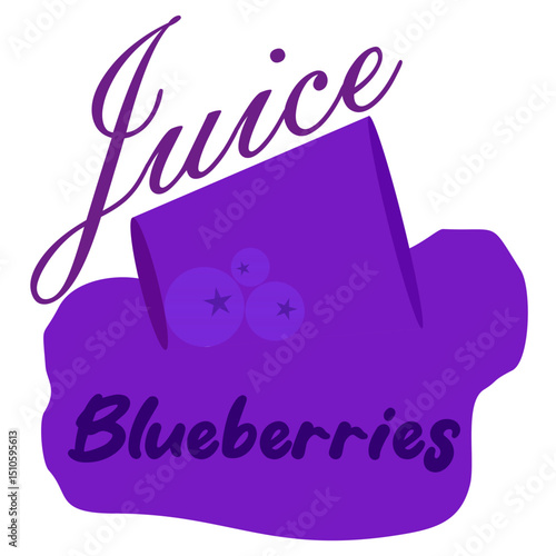 blueberry juice with spilled glass logo design