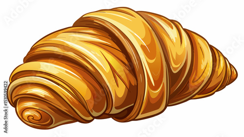 A macro shot of a croissant, highlighting its flaky layers and golden color. Ideal for food blogs, baking, or breakfast themed blogs that focus on pastries, caf? treats, or bakery goods very beautiful