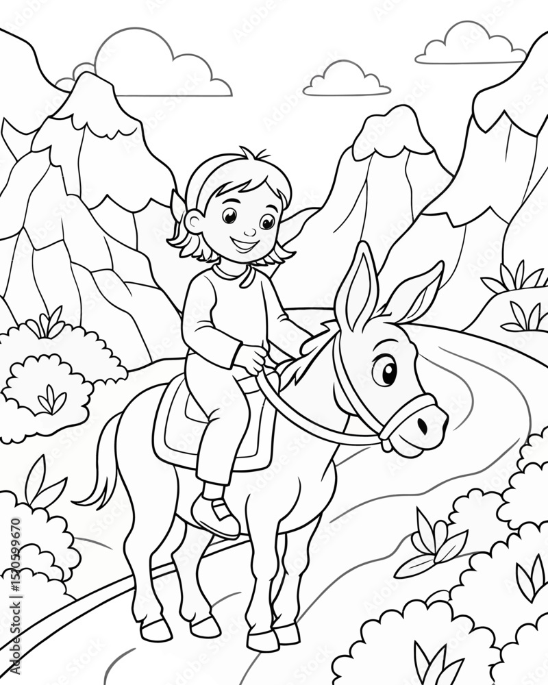 Fototapeta premium DONKEY animals coloring