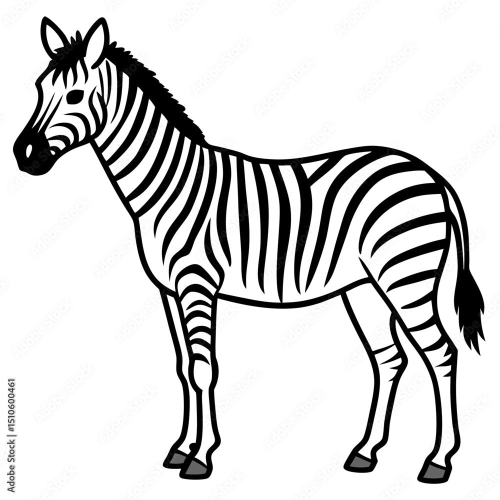 Fototapeta premium Zebra line art vector