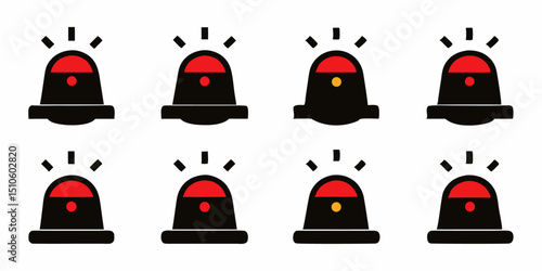 Emergency siren icon design flat style warning sign for alert systems